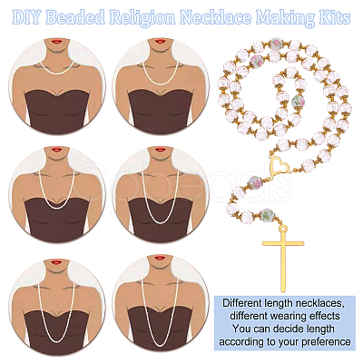 PandaHall Elite DIY Beaded Religion Necklace Making Kits DIY-PH0008-37-1