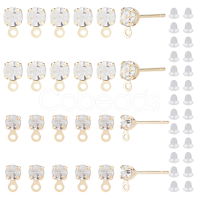 BENECREAT 80Pcs Brass Stud Earring Findings KK-BC0009-38-1