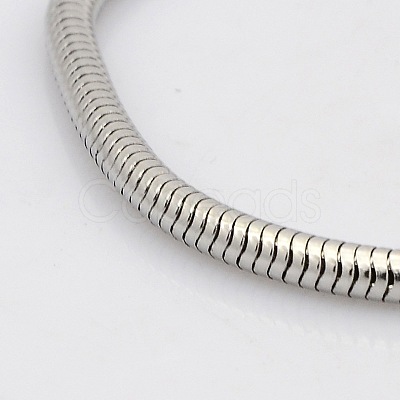 Tarnish Resistant 304 Stainless Steel European Style Round Snake Chains Bracelets BJEW-N233-03-1