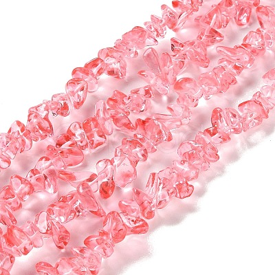 Spray Painted Transparent Glass Beads Strands X-GLAA-P060-01B-06-1