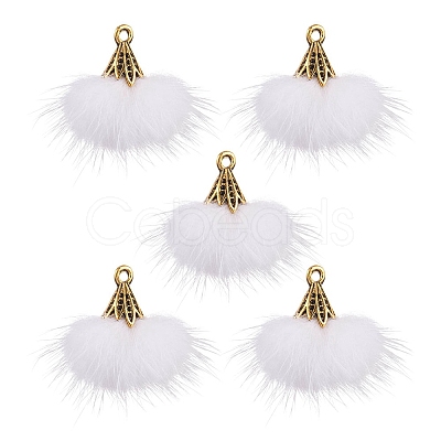 Faux Mink Fur Tassel Pendant Decorations FIND-YW0002-24D-1