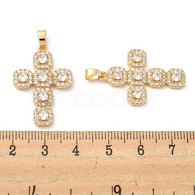 Brass Micro Pave Cubic Zirconia Pendants KK-P250-03G-1