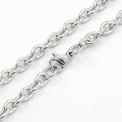 Men's 304 Stainless Steel Cable Chain Necklaces STAS-O037-66-1