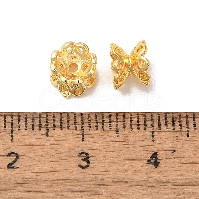 Rack Plating Flower Brass Beads KK-F873-26G-1