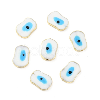 Rack Plating Handmade Evil Eye Lampwork Beads KK-F838-03A-G-1