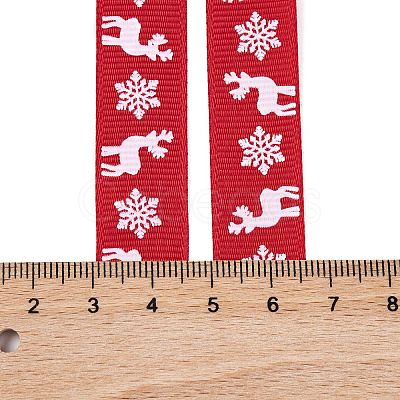 8 Rolls 8 Styles Christmas Printed Polyester Ribbon Sets OCOR-A008-01-1