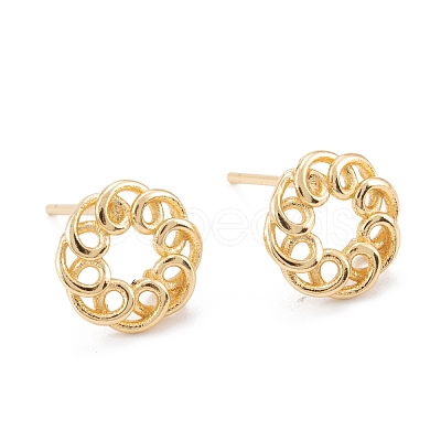 Brass Stud Earring Findings X-KK-K251-25G-1