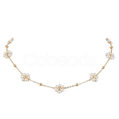 Imitated Pearl Acrylic Beads Necklace NJEW-JN04938-1