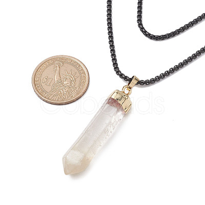 Natural Quartz Crystal Pendant Necklaces NJEW-JN04840-1