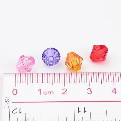 Mixed Color Chunky Dyed Transparent Acrylic Faceted Bicone Spacer Beads for Kids Jewelry X-DBB8mm-1