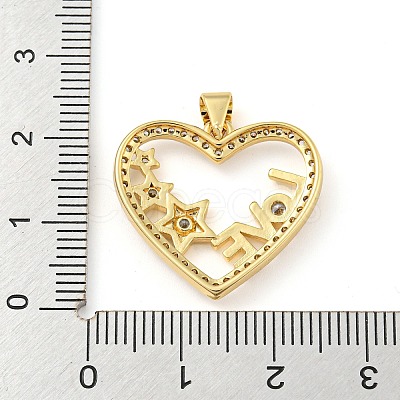 Rack Plating Brass Micro Pave Cubic Zirconia Pendants KK-C044-17G-1