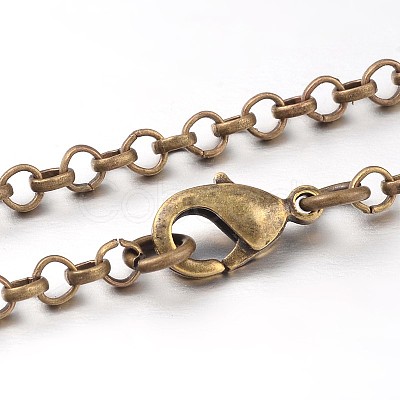 Iron Cross Chain Rolo Chain Necklace Making NJEW-JN01384-02-1