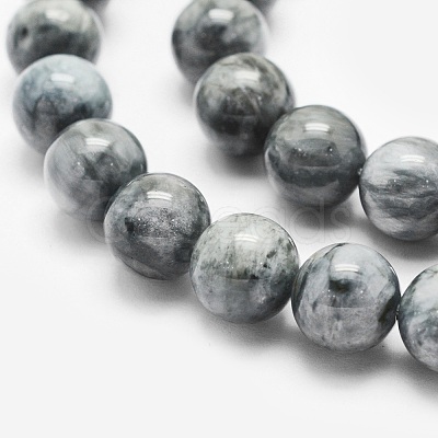 Natural Hawk's Eye Beads Strands G-O166-09-6mm-1