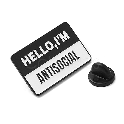 Word Hello I'm Antisocial Enamel Pin JEWB-H010-04EB-01-1