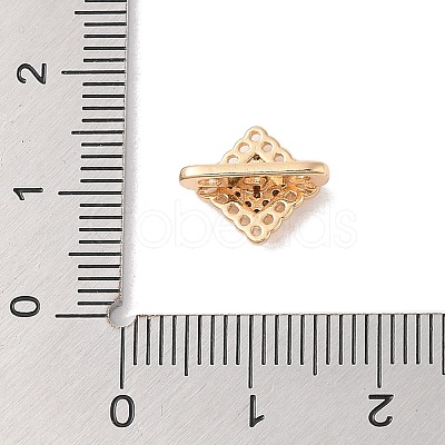 Brass Micro Pave Cubic Zirconia Spacer Bars KK-B100-071G-1