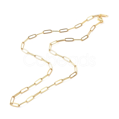 304 Stainless Steel Paperclip Chains Necklace NJEW-JN03593-01-1