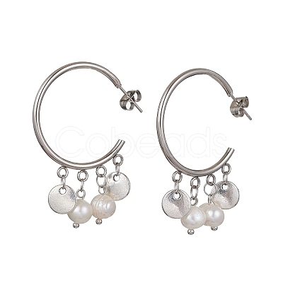 304 Stainless Steel Half Hoop Earrings EJEW-JE05590-02-1