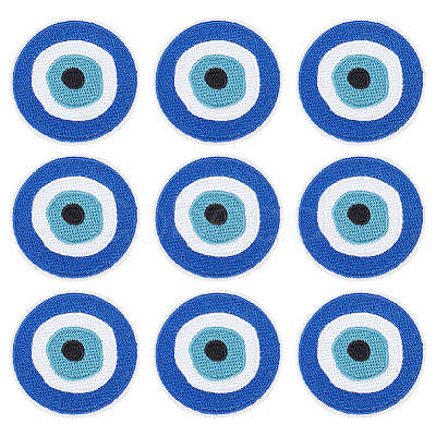 Evil Eye Pattern Cloth Computerized Embroidery Iron On/Sew On Patches PATC-WH0011-14-1