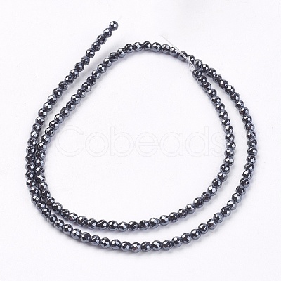 1Strand Grade A Non-Magnetic Synthetic Hematite Beads Strands X-G-S086-3mm-1