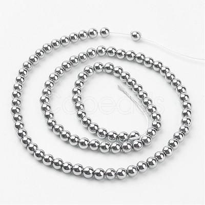 PVD Vacuum Plating Non-Magnetic Synthetic Hematite Beads Strands G-D010-1-1