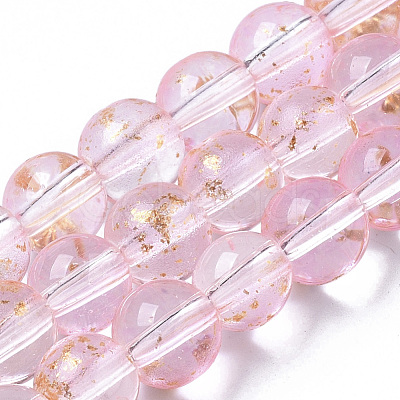 Transparent Spray Painted Glass Bead Strands X-GLAA-N035-03B-B06-1