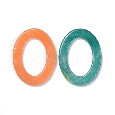 Oval Imitation Gemstone Acrylic Linking Rings X-OACR-R022-M-1