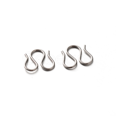 Tarnish Resistant 201 Stainless Steel S-Hook Clasps STAS-E088-25-1