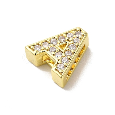 Brass Micro Pave Cubic Zirconia Beads KK-H487-25G-1