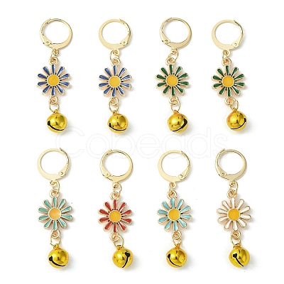 Daisy Alloy Enamel Pendants Decoraiton HJEW-JM01047-1