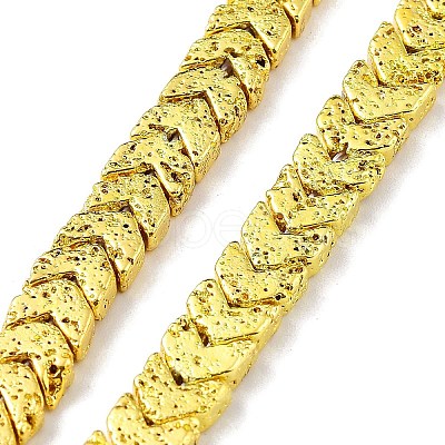 Electroplated Natural Lava Rock Beads Strands G-H303-A02-G-1