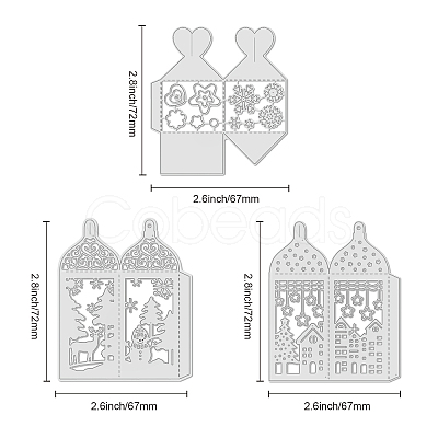 GLOBLELAND 3Pcs 3 Style Carbon Steel Cutting Dies Stencils DIY-DM0002-36-1