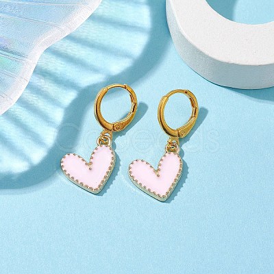 Heart Alloy Enamel Dangle Earrings EJEW-JE05821-1