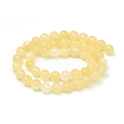 Natural Yellow Jade Beads Strands G-G829-04-8mm-1