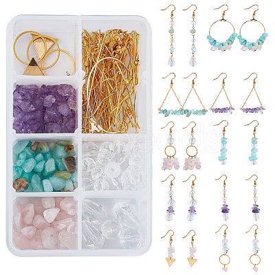 SUNNYCLUE DIY Chip Dangle Earring Making Kits DIY-SC0016-49-1