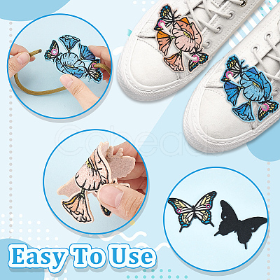 AHADERMAKER 6Pcs 3 Styles Butterfly Computerized Embroidery Cloth Iron on/Sew on Patches PATC-GA0001-26-1