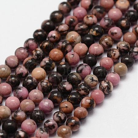 Natural Rhodonite Beads Strands G-N0204-01-3mm-1