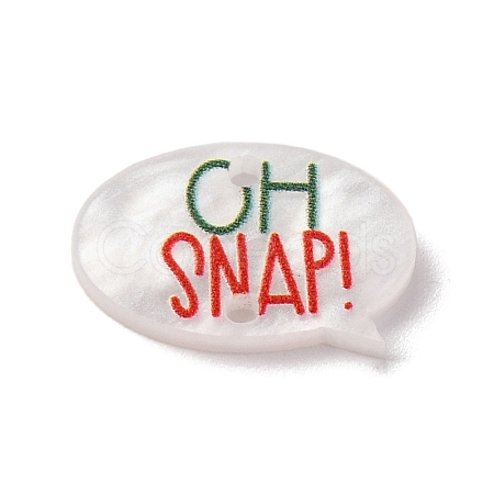 Christmas Theme Word OH SNAP Printed Acrylic Connector Charms OACR-Z024-02-1