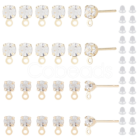 BENECREAT 80Pcs Brass Stud Earring Findings KK-BC0009-38-1