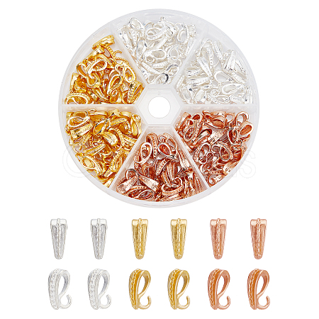 CHGCRAFT 180Pcs 3 Colors Alloy Pendant Bails with Open Rings FIND-CA0004-98-1