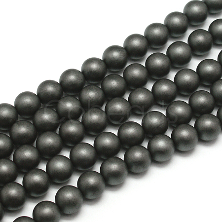 Frosted Non-magnetic Synthetic Hematite Round Bead Strands X-G-J344-3mm-1