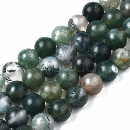 Natural Moss Agate Beads Strands G-T106-017-1