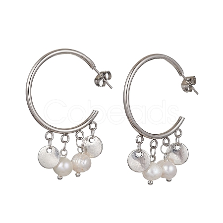 304 Stainless Steel Half Hoop Earrings EJEW-JE05590-02-1