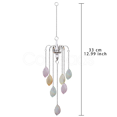 Glass Leaf Pendant Decoration PW-WG37022-06-1