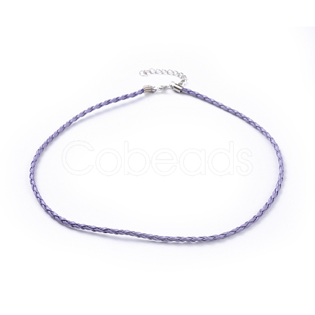 Trendy Braided Imitation Leather Necklace Making NJEW-S105-006-1