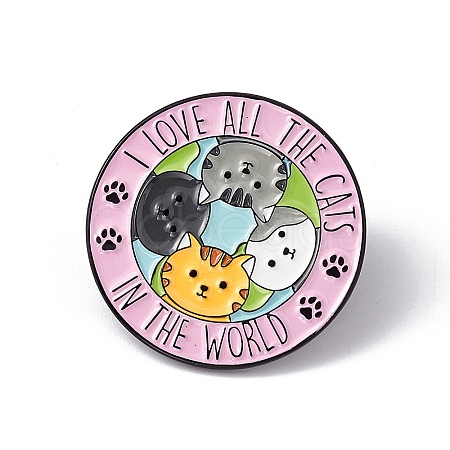 Word I Love All The Cats In The World Enamel Pin X-JEWB-A005-03-05-1