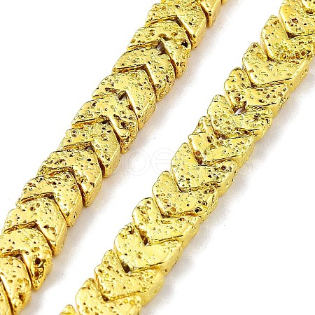 Electroplated Natural Lava Rock Beads Strands G-H303-A02-G-1