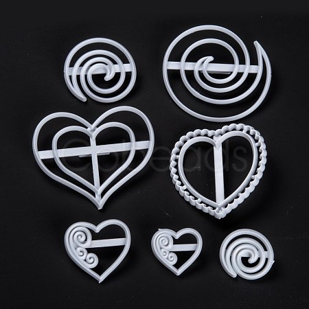 7Pcs Vortex & Heart Food Grade Plastic Cookie Cutter Set DIY-D047-14-1