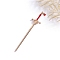 Ancient-Costume Style Alloy Hair Sticks for Women, Glass Sword Hairpin Chopsticks, Light Gold, 205x45mm