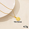 304 Stainless Steel Flat Round with Hand Pendant Necklaces, Cable Chain Necklaces