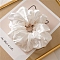 Tie Polyester Fibre Elastic Hair Accessories, for Girls or Women, Scrunchie/Scrunchy Hair Ties, White, 150~160mm